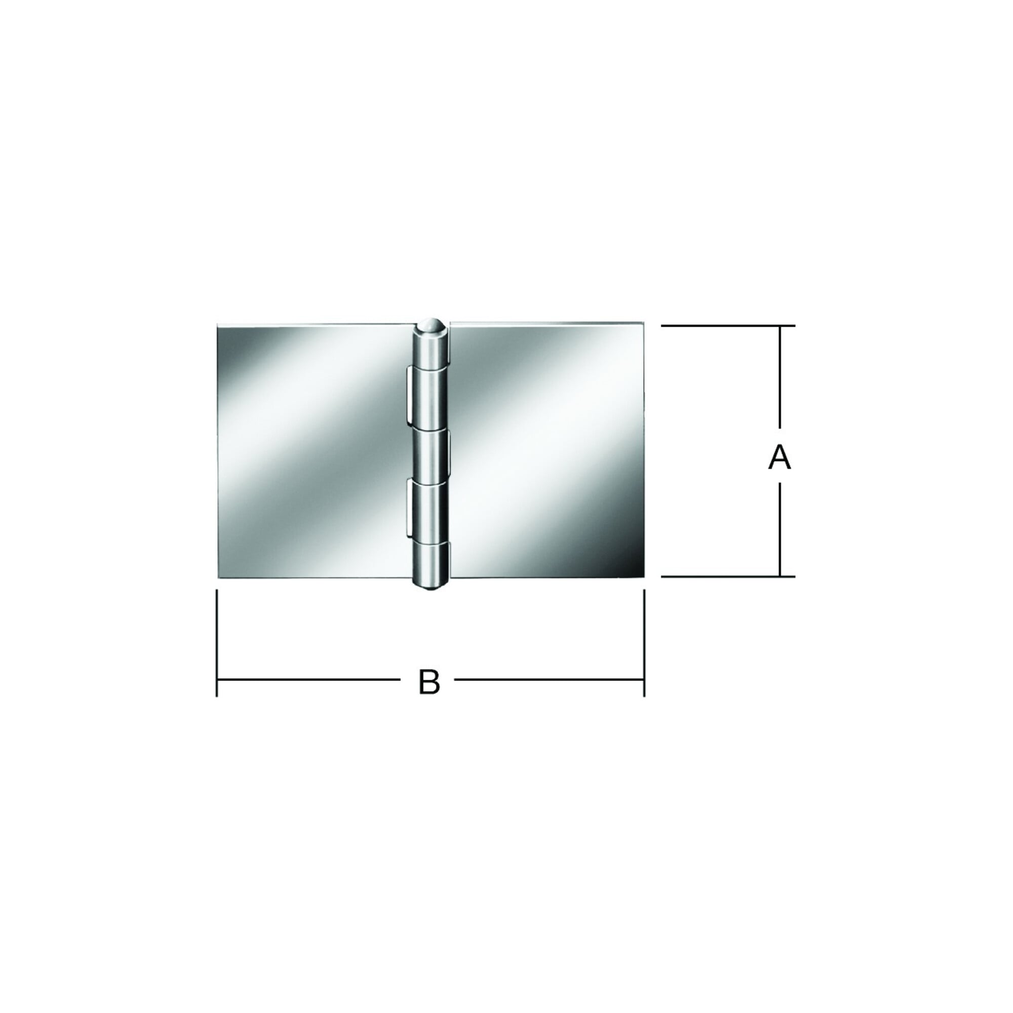 VORMANN Tür-Scharnier breit,B90xH60mm gerollt Edelstahl,rostfrei