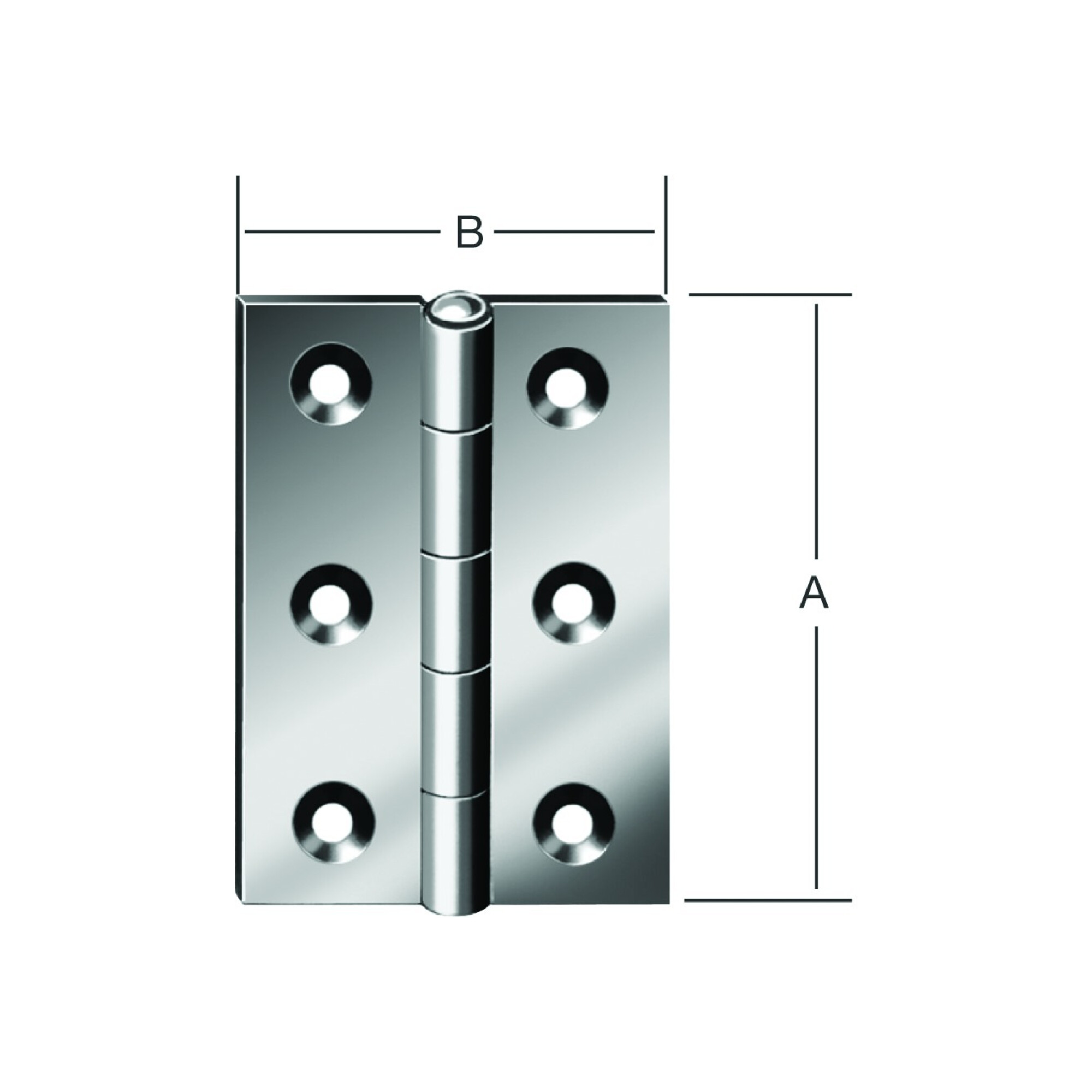 VORMANN Tür-Scharnier halbbreit B58xH80mm,gerollt verzinkt
