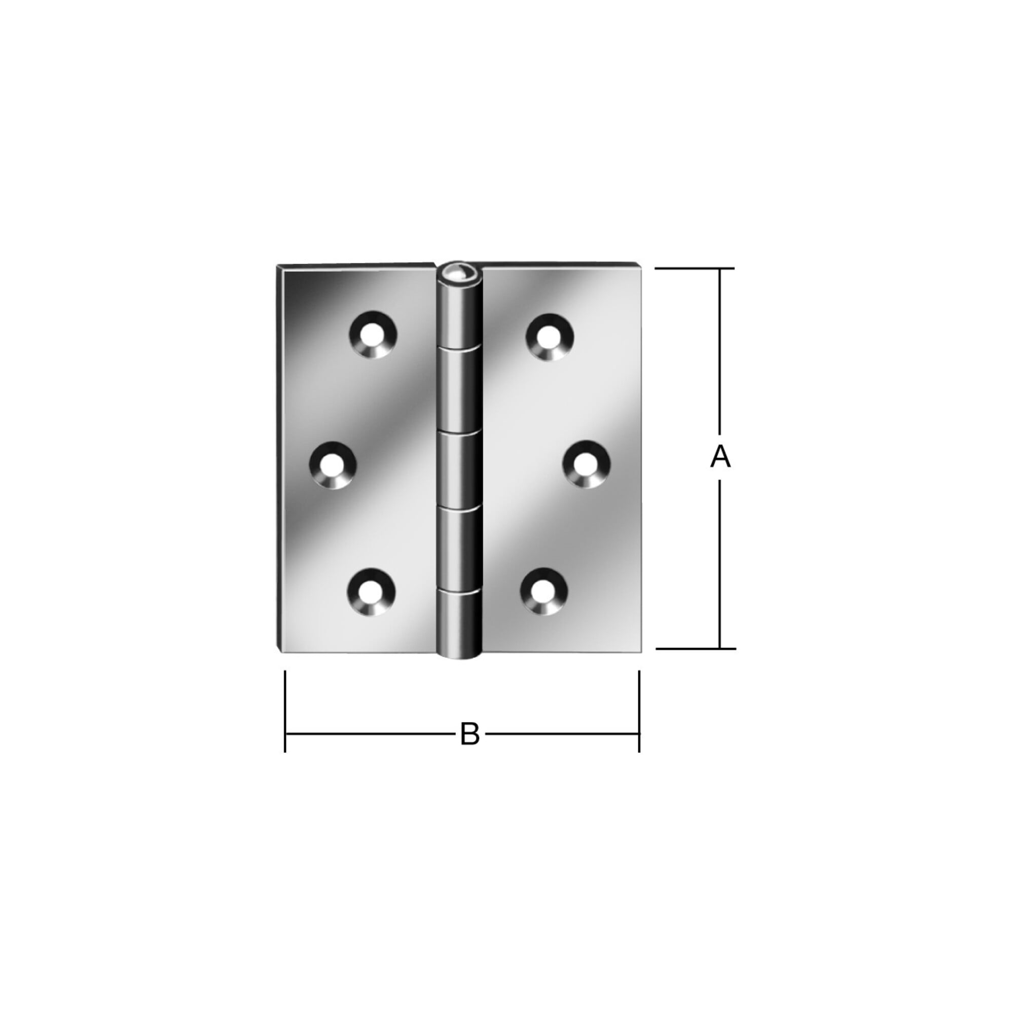VORMANN Tür-Scharnier kantig,B30xH30mm gerollt Edelstahl,rostfrei