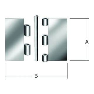 VORMANN Tür-Scharnier kantig B63xH63mm,gerollt Edelstahl,rostfrei