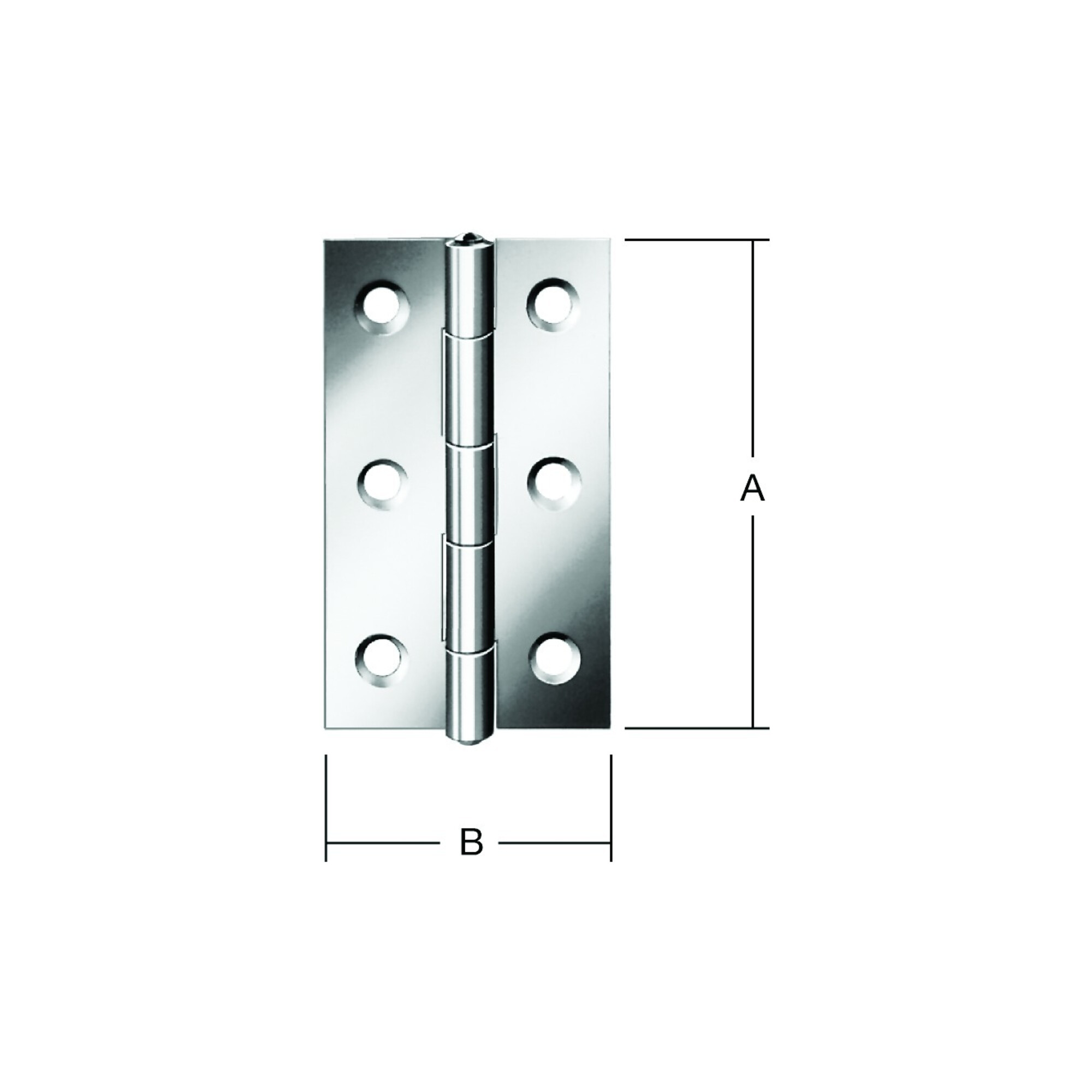 VORMANN Tür-Scharnier schmal B34xH60mm,gerollt verzinkt