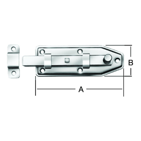 VORMANN Verrou de fenêtre avec boucle, droit B30xL80xE1,2mm acier galvanisé