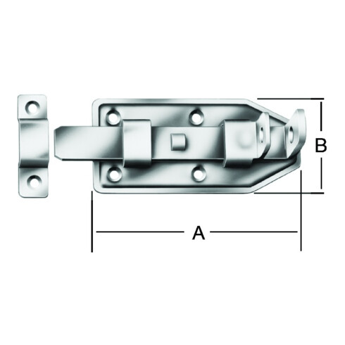 VORMANN Verrou de porte L 120 mm droit acier, zingué