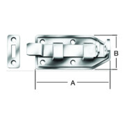 Vormann Verrou de porte STA bleu zingué coudé avec gâche