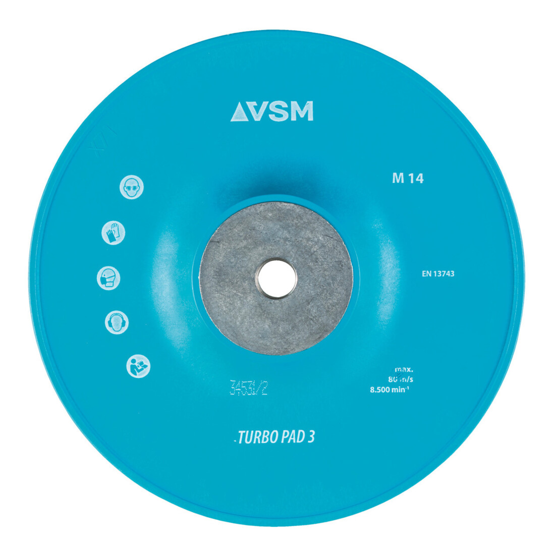 VSM Fiberscheiben-Stützteller TURBO PAD 3 hart/gerippt, Außen-Ø: 180 mm