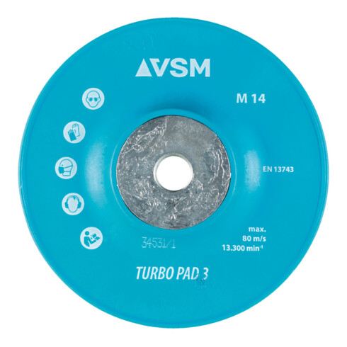 VSM Fiberscheiben-Stützteller TURBO PAD 3 hart/gerippt, Außen-Ø: 115 mm