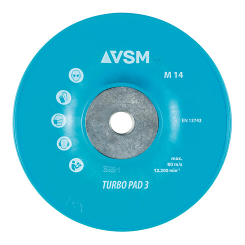 VSM Fiberscheiben-Stützteller TURBO PAD 3 hart/gerippt, Außen-Ø: 125 mm