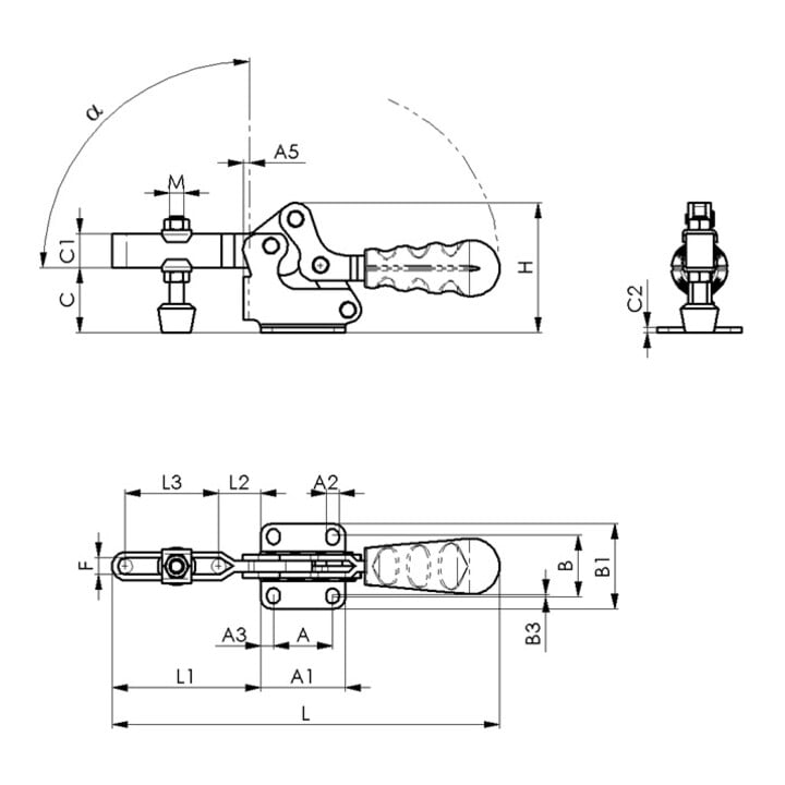 Waagrechtspanner Gr.4 waagrechter Fuß