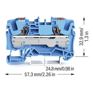 WAGO 2-Leiter-Durchgangsklemme 2206-1204 6mm² blau