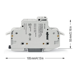 WAGO 2-Leiter-Sicherungshalter CC 1-polig lichtgrau 811-410