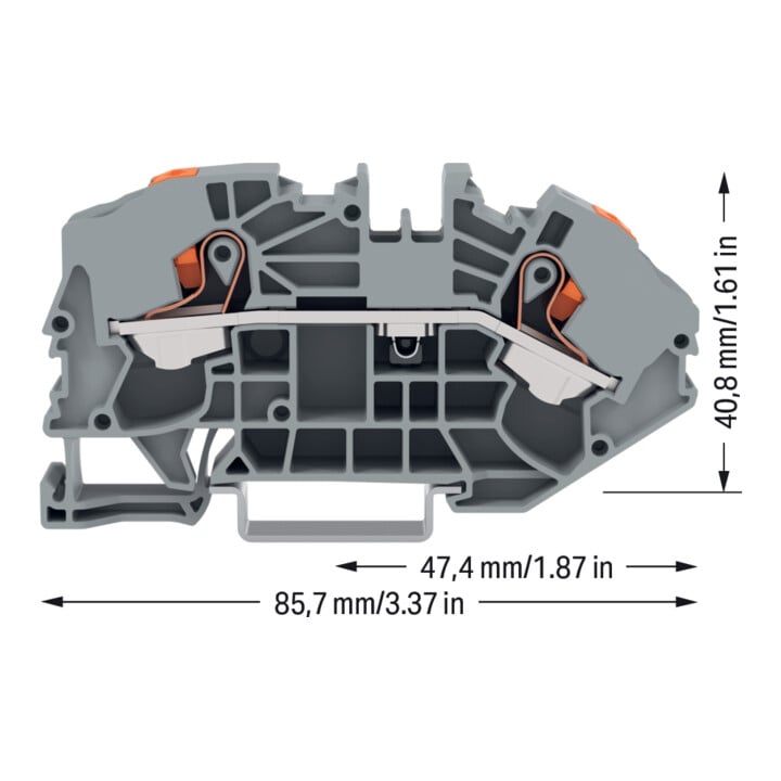 WAGO 2-Leiter-Verteilerklemme 2216-7601 16mm² grau