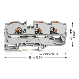 WAGO 3-Leiter-Durchgangsklemme 2210-1301 10mm² grau