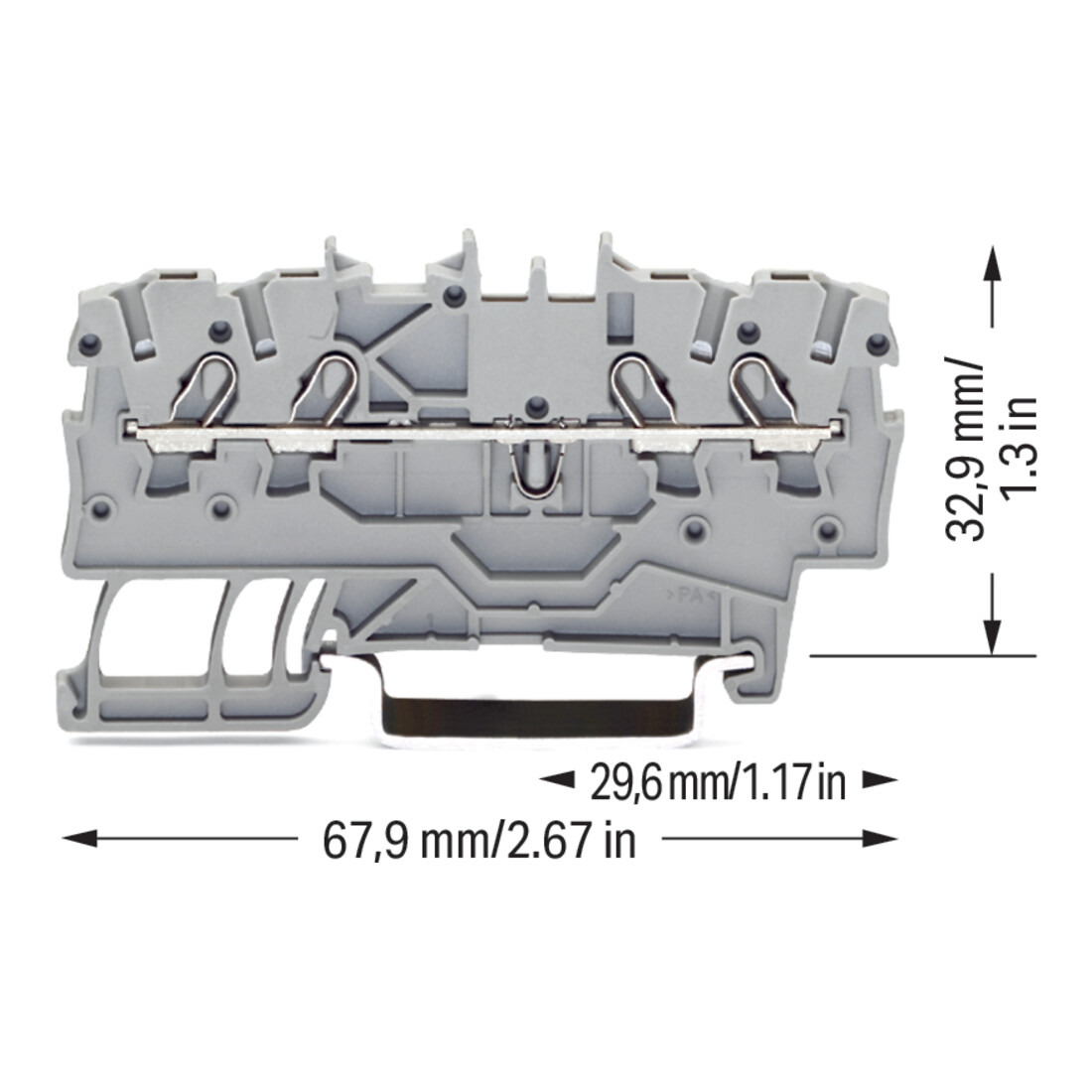 WAGO 4L bornes de connexion 1 mm² gris TopJob 2000-1401