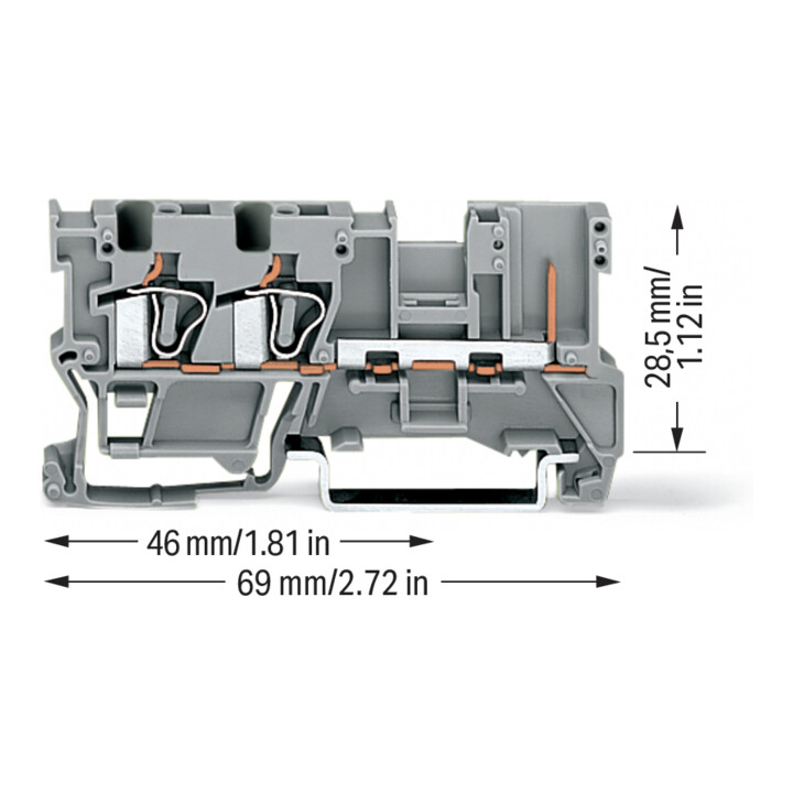 WAGO Basisklemme 2L/1-Pin grau 769-251