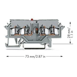 WAGO Bauelementklemme 4-Leiter 280-624/281-434 grau LED DC 24V
