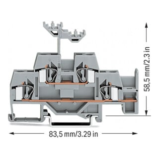 WAGO Bornes de passage 281-620 0,08-4 mm² gris
