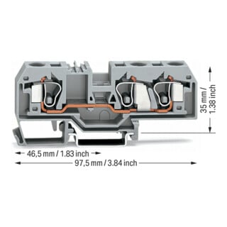 WAGO Bornes de passage 284-681 0,2-10 mm² gris