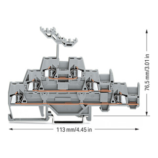 WAGO Bornier à 3 niveaux 280-550 gris 2,5 mm² CAGE CLAMP®
