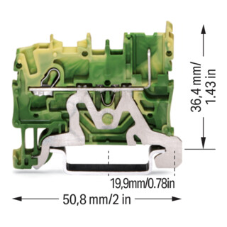 WAGO Bornier de base 1 conducteur/1 broche PE 2022-1207