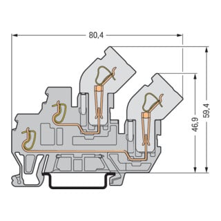 WAGO Bornier de base double étage 1 conducteur/1 broche 870-101