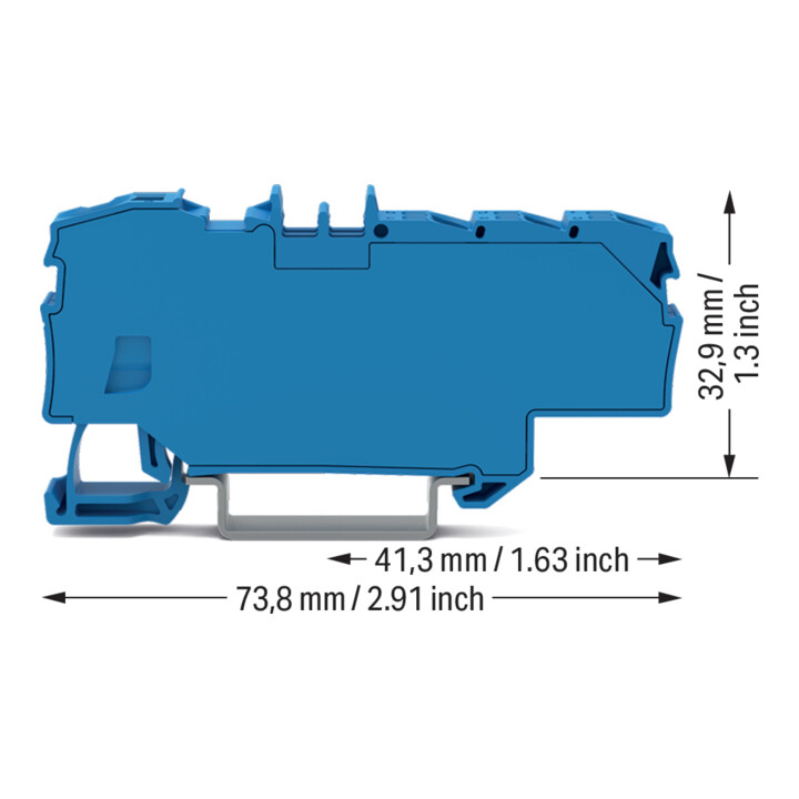 WAGO Bornier de distribution 1 x 6 mm² 6 x 1,5 mm² 2006-8034 bleu