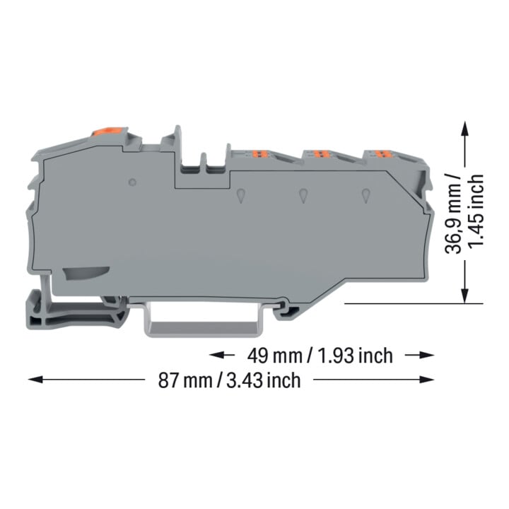WAGO Bornier de distribution 2216-8031 1 x 16 mm² 6 x 4 mm² gris