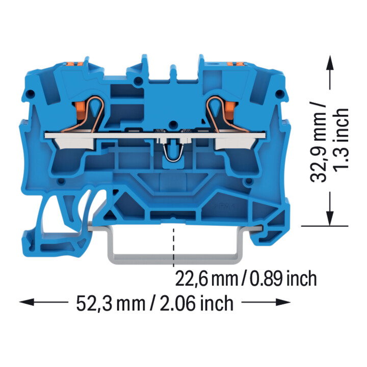 WAGO Bornier de passage 2204-1204 4 mm² bleu