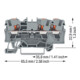 WAGO Bornier de passage 2204-1301 4mm² gris 3 conducteurs