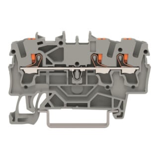 WAGO Bornier de passage 3 conducteurs 2202-1301 avec poussoir 2,5 mm² gris