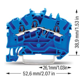 WAGO Bornier de passage 3 conducteurs TopJob 2002-6304 bleu 2,5 mm²