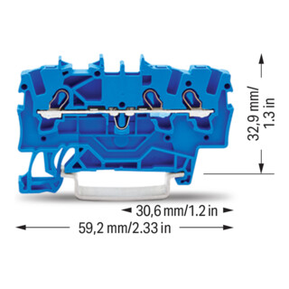 WAGO Bornier de passage 3 conducteurs TS 35 2001-1304 bleu