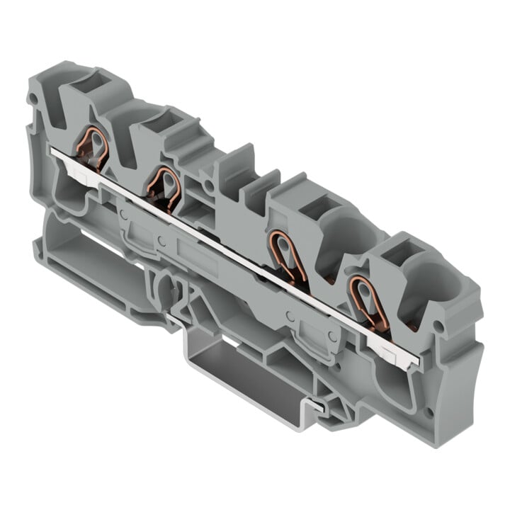 WAGO Bornier de passage 4 conducteurs 6 mm² gris 2006-1401