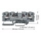 WAGO Bornier de passage 4 conducteurs 6 mm² gris 2006-1401