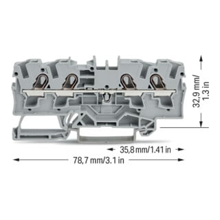 WAGO Bornier de passage 4 conducteurs TS 35 2004-1401