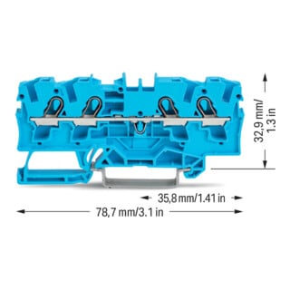 WAGO Bornier de passage 4 conducteurs TS 35 2004-1404 bleu 4 mm²
