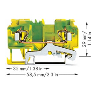 WAGO Bornier de terre 2 conducteurs TS 35 880-907