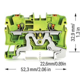 WAGO Bornier de terre 2204-1207 4mm² vert-jaune