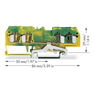 WAGO Bornier de terre 281-657 0,08-4 mm² vert/jaune