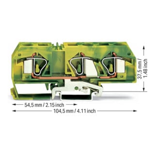 WAGO Bornier de terre 283-677 0,2-16 mm² vert-jaune