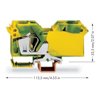 WAGO Bornier de terre 285-607 6-35mm² vert-jaune