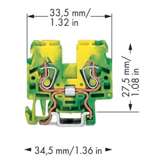 WAGO Bornier de terre 870-917 0,08-2,5 mm² vert-jaune