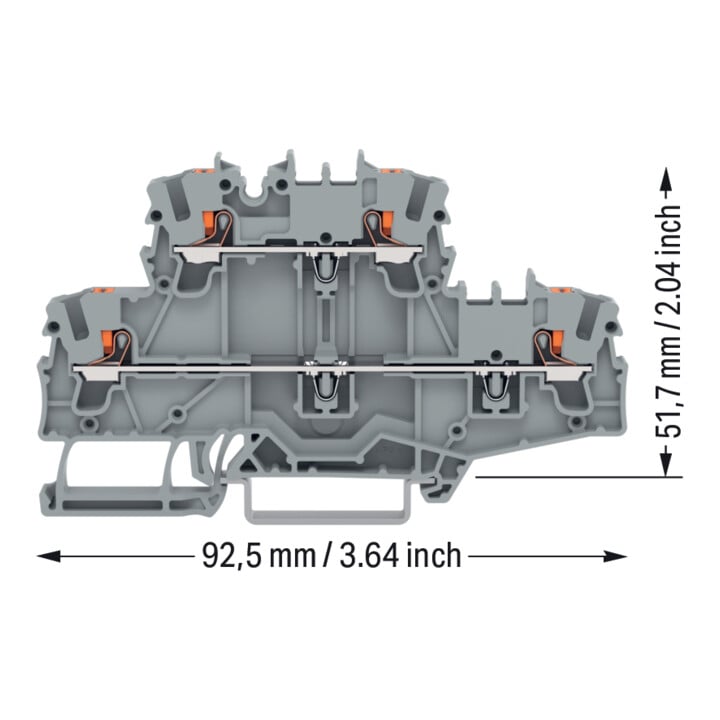 WAGO Bornier double niveau 2202-2701 gris