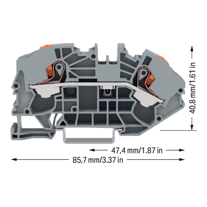 WAGO Bornier répartiteur 2 conducteurs 2216-7601 16mm² gris