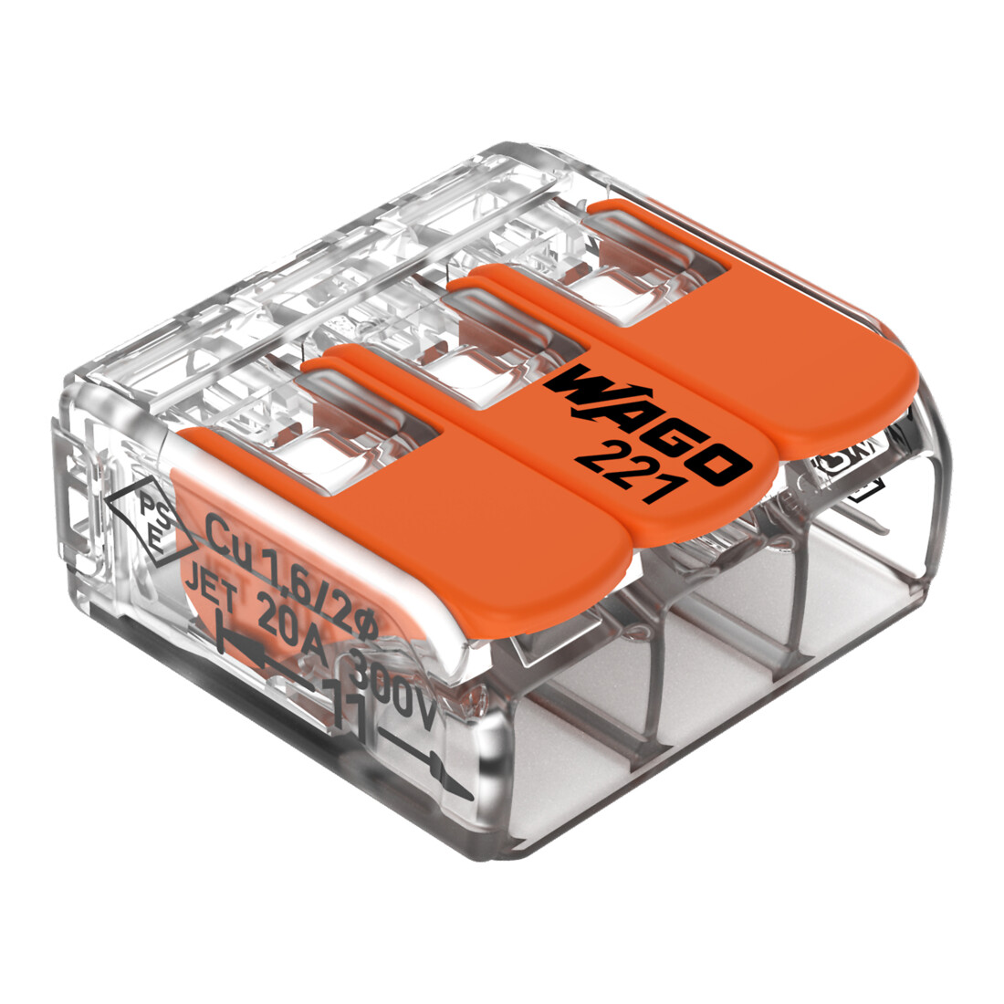 WAGO Compact-Connecteur 3 conducteurs jusqu’à 4 mm² 221-413