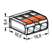 WAGO Compact-Connecteur 3 conducteurs jusqu’à 4 mm² 221-413-4