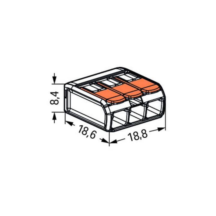 WAGO Compact-Connecteur 3 conducteurs jusqu’à 4 mm² 221-413