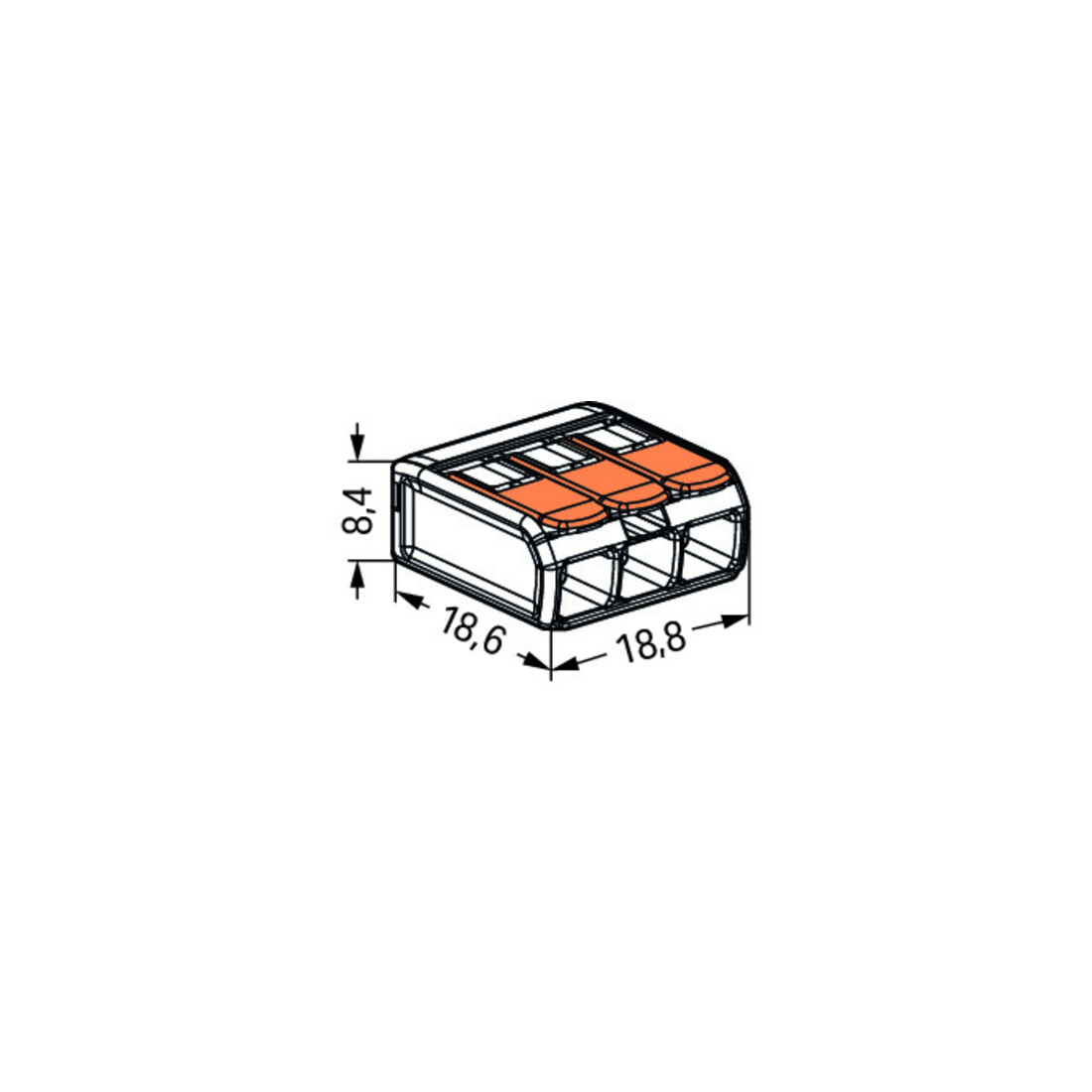 WAGO Compact-Connecteur 3 conducteurs jusqu’à 4 mm² 221-413