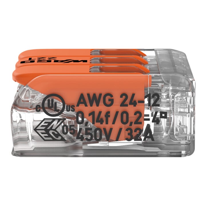 WAGO Compact-Connecteur 3 conducteurs jusqu’à 4 mm² 221-413