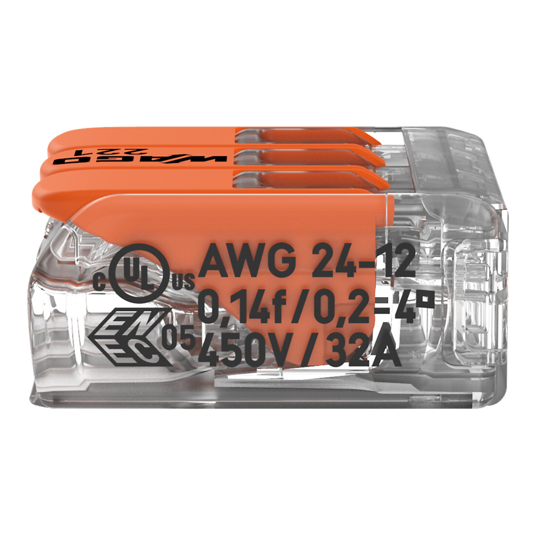 WAGO Compact-Connecteur 3 conducteurs jusqu’à 4 mm² 221-413
