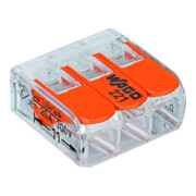 WAGO COMPACT-Connecteur 3x0,2-4mm² transparent 5 pièces sachet avec rail